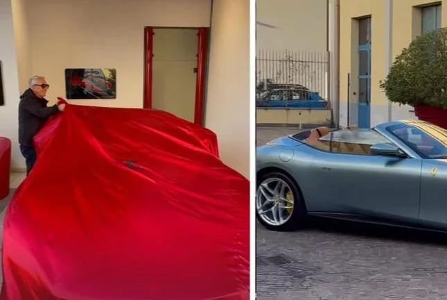 Fedez e la nuova Ferrari Roma
