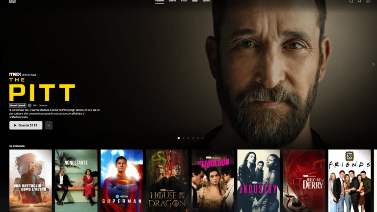 HBO Max Italia_home page lancio The Pitt