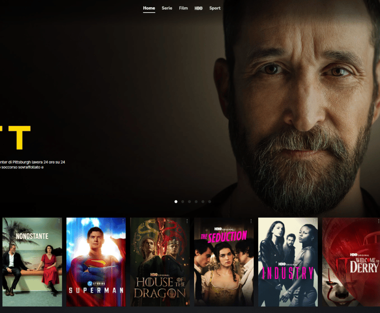 HBO Max Italia_home page lancio The Pitt